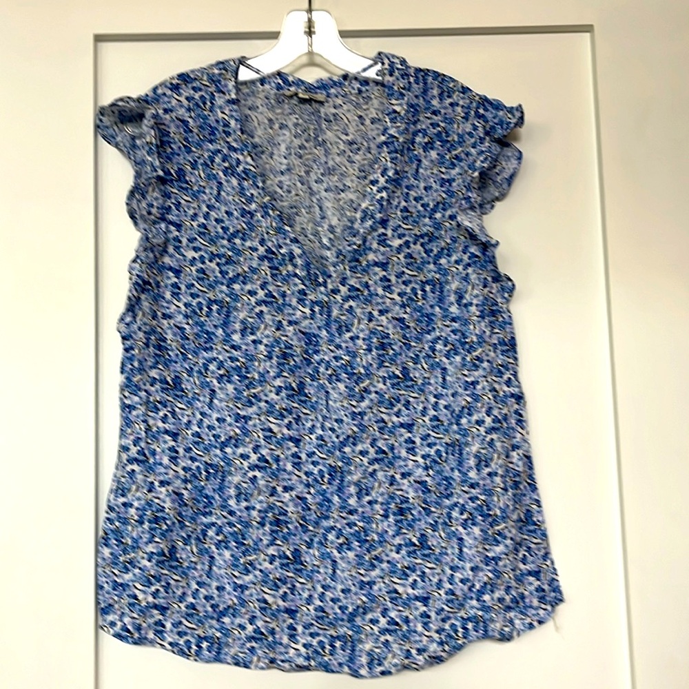 Anne Carson floral cap sleeve shirt